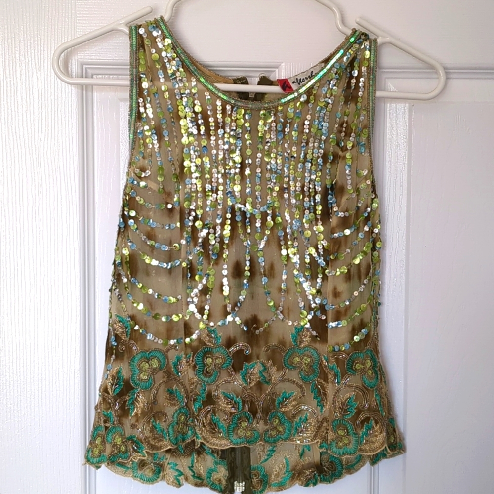 100% Silk Sequin Tank